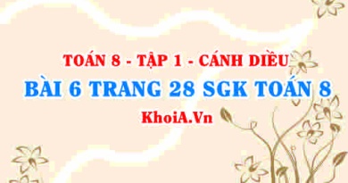 Bài 6 trang 28 SGK Toán 8 tập 1 Cánh Diều